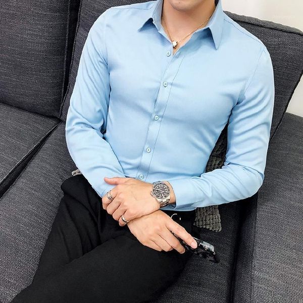 arrival fashion slim fit men's shirts long sleeve pure color male tuxedo shirt camisas hombre clothes dress, White;black
arrival fashion slim fit men's shirts long sleeve pure color male tuxedo shirt camisas hombre clothes dress, White;black