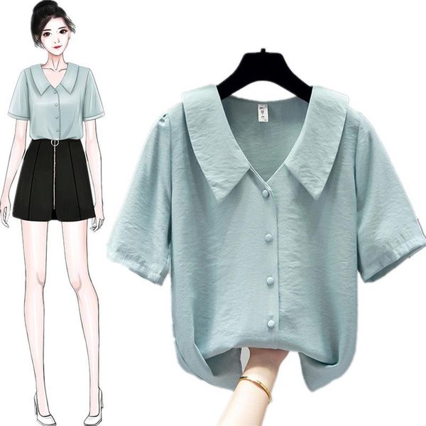 women's blouses & shirts summer short-sleeved t-shirt chiffon shirt 2021 trendy half-sleeved professional thin section, White
women's blouses & shirts summer short-sleeved t-shirt chiffon shirt 2021 trendy half-sleeved professional thin section, White