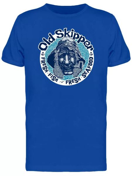 old skipper graphic men's tee -image by shutterstock, White;black