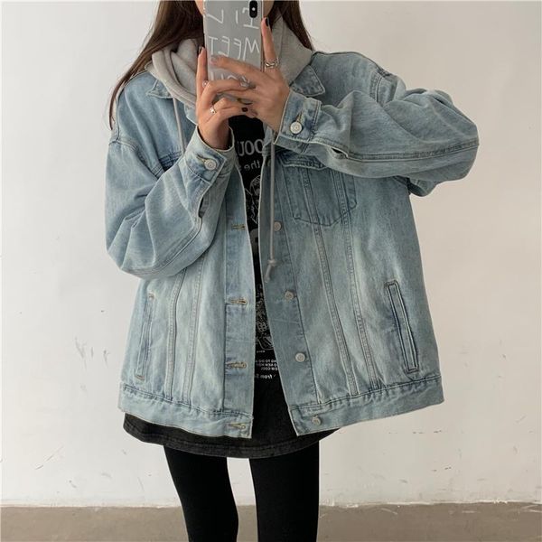 denim jackets for women hooded casual long sleeve vintage jean coats female winter fake two piece outerwear korean autumn women's, Black;brown
denim jackets for women hooded casual long sleeve vintage jean coats female winter fake two piece outerwear korean autumn women's, Black;brown