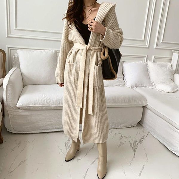 women's knits & tees trend elegant loose sweater coat pocket female knitwear outerwear autumn winter hoodie thicken knitted long cardig, White
women's knits & tees trend elegant loose sweater coat pocket female knitwear outerwear autumn winter hoodie thicken knitted long cardig, White