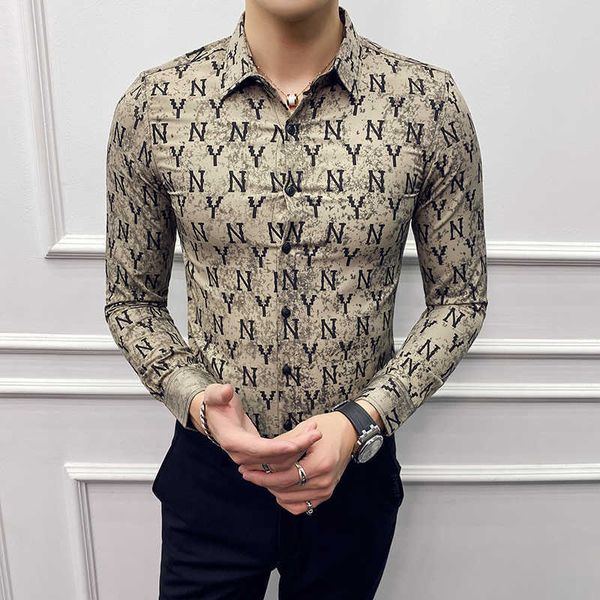 british style men shirt designer letter print casual slim fit long sleeve blouse homme streetwear social formal tuxedo shirts 210527, White;black
british style men shirt designer letter print casual slim fit long sleeve blouse homme streetwear social formal tuxedo shirts 210527, White;black