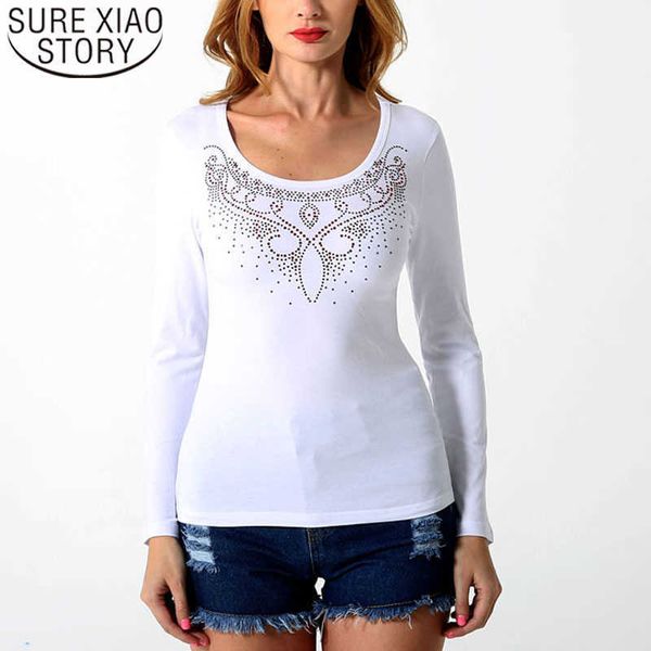 cotton autumn large women's blouse with diamond slim fit shirt long sleeve plus size women blouse camisas mujer 7886 50 210528, White
cotton autumn large women's blouse with diamond slim fit shirt long sleeve plus size women blouse camisas mujer 7886 50 210528, White