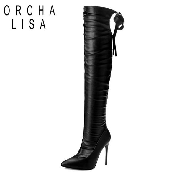 boots orcha lisa womens over-the-knee pointed toe high thin heels lace up flock faux leather riband big size 34-48 botas casual, Black
boots orcha lisa womens over-the-knee pointed toe high thin heels lace up flock faux leather riband big size 34-48 botas casual, Black