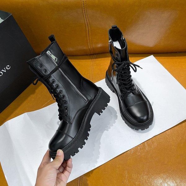 women boots motorcycle shoes leather ankle platforms buty damskie high heels botas de mujer, Black
women boots motorcycle shoes leather ankle platforms buty damskie high heels botas de mujer, Black