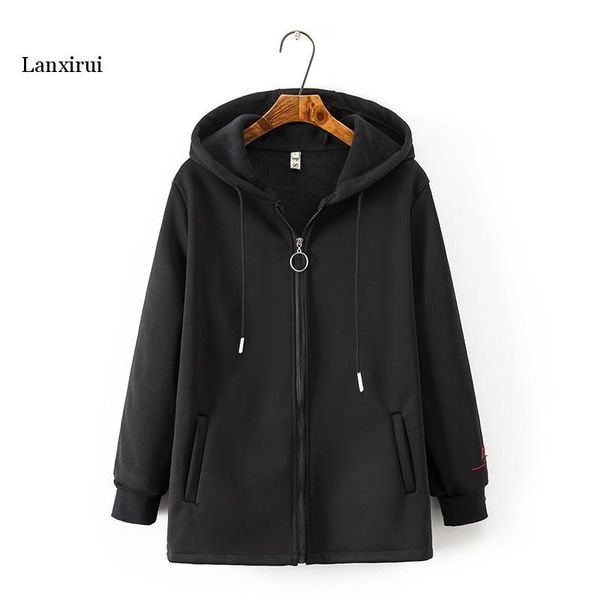 women's hoodies & sweatshirts autumn winter women plus size xl-5xl velvet warm loose zipper pocket jackets female, Black
women's hoodies & sweatshirts autumn winter women plus size xl-5xl velvet warm loose zipper pocket jackets female, Black