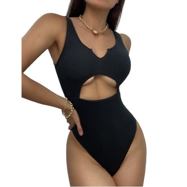 women one-piece padded bikini v-neck solid color black stretch monokini cutout front tummy control swimsuit high cut bathin suits
women one-piece padded bikini v-neck solid color black stretch monokini cutout front tummy control swimsuit high cut bathin suits