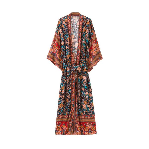 women's swimwear vintage printed rayon chic plus size dresses big smock long cardigan beach dress, White;black
women's swimwear vintage printed rayon chic plus size dresses big smock long cardigan beach dress, White;black