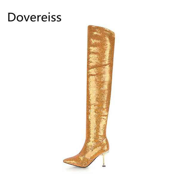 boots dovereiss fashion women's shoes winter zipper elegant concise silver mature stilettos heels over the knee 43, Black
boots dovereiss fashion women's shoes winter zipper elegant concise silver mature stilettos heels over the knee 43, Black