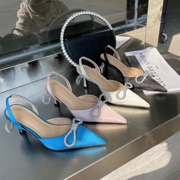 elegant women sandals bow rhinestone slides thin high heels back strap ladies fashion pumps party wedding shoes woman size 39, Black
elegant women sandals bow rhinestone slides thin high heels back strap ladies fashion pumps party wedding shoes woman size 39, Black