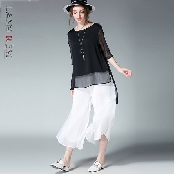 wide leg pants two piece suit big size chiffon round neck three quarter sleeve loose women fashion summer 2e1739 210507, White
wide leg pants two piece suit big size chiffon round neck three quarter sleeve loose women fashion summer 2e1739 210507, White