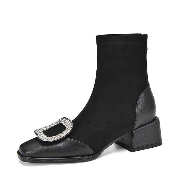 boots patchwork genuine leather ankle for girls 2021 winter est high heels crystal working basic shoes woman, Black
boots patchwork genuine leather ankle for girls 2021 winter est high heels crystal working basic shoes woman, Black