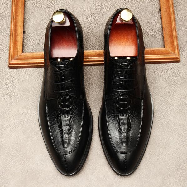 new mens formal shoes crocodile pattern retro genuine leather lace up mens business dress wedding shoes black wine red
new mens formal shoes crocodile pattern retro genuine leather lace up mens business dress wedding shoes black wine red