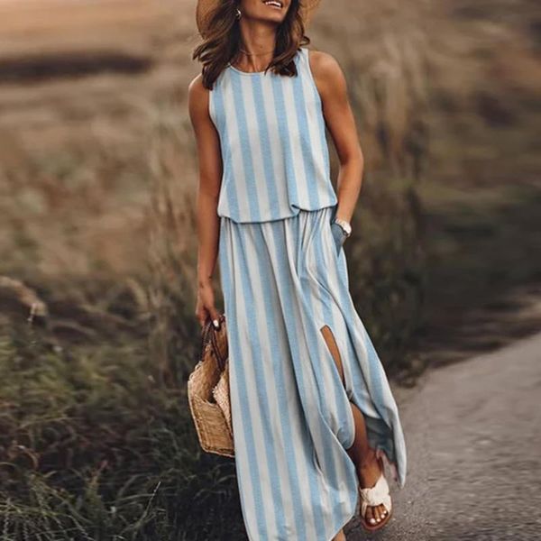 casual dresses maxi dress summer 2021 women fashion vintage printed o-neck sleeveless fork opening long robe longue, Black;gray
casual dresses maxi dress summer 2021 women fashion vintage printed o-neck sleeveless fork opening long robe longue, Black;gray