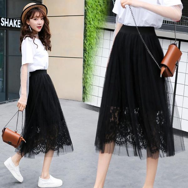 skirts mesh skirt women's spring small mid length 2021 lace pleated fairy summer, Black
skirts mesh skirt women's spring small mid length 2021 lace pleated fairy summer, Black