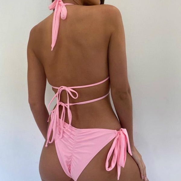 women's swimwear 2 pcs woman's bikini set halter pearl crystal pendant lace-up bra solid color elastic panties summer beachwear, White;black
women's swimwear 2 pcs woman's bikini set halter pearl crystal pendant lace-up bra solid color elastic panties summer beachwear, White;black
