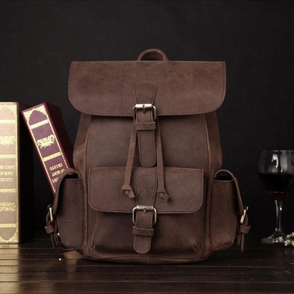 backpack vintage daypack school satchel travel large capacity genuine leather book bags rucksack
backpack vintage daypack school satchel travel large capacity genuine leather book bags rucksack