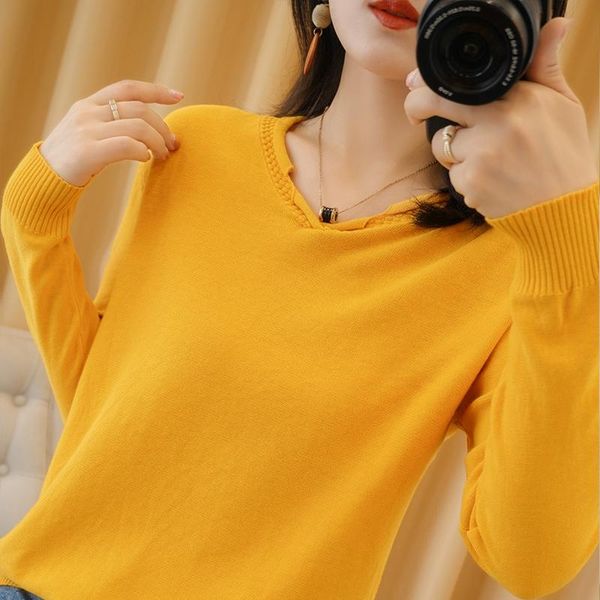 women's polos base shirt autumn and winter cotton knitwear% short loose 2021 v-neck knitted korean style fashionable, White
women's polos base shirt autumn and winter cotton knitwear% short loose 2021 v-neck knitted korean style fashionable, White
