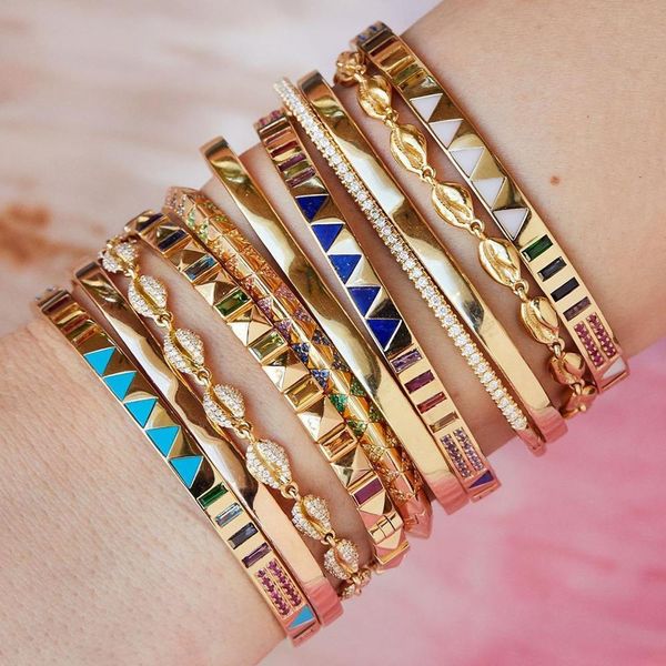2021 gold color cz band bangle bracelet for women micro pave rainbow cz colorful trendy fashion female jewelry inner diameter 60mm, Golden;silver
2021 gold color cz band bangle bracelet for women micro pave rainbow cz colorful trendy fashion female jewelry inner diameter 60mm, Golden;silver