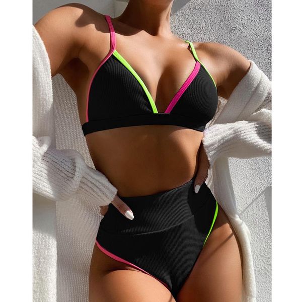 women's swimwear high waist triangle push up bikini women 2021 2 piece set swimsuit summer beach wear split swim bathing suits, White;black
women's swimwear high waist triangle push up bikini women 2021 2 piece set swimsuit summer beach wear split swim bathing suits, White;black