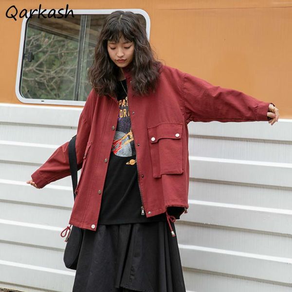 jackets women vintage trendy solid burgundy preppy girls outerwear all-match ladies overcoat cargo bf style women's, Black;brown
jackets women vintage trendy solid burgundy preppy girls outerwear all-match ladies overcoat cargo bf style women's, Black;brown