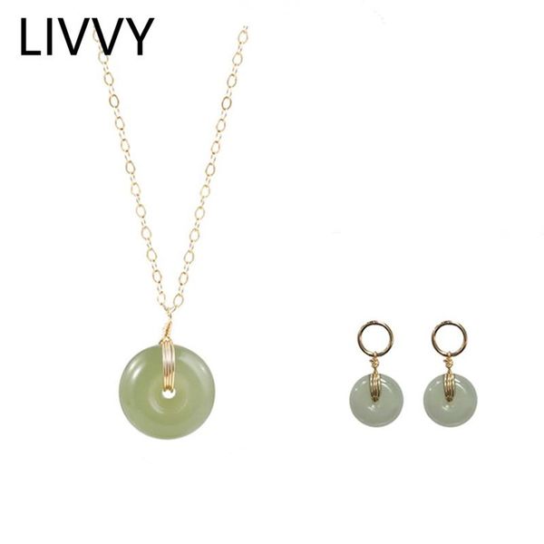 earrings & necklace livvy trendy vintage round green stone pendant gold color jewelry set simple elegance neckace+earrings for women gift, Silver
earrings & necklace livvy trendy vintage round green stone pendant gold color jewelry set simple elegance neckace+earrings for women gift, Silver