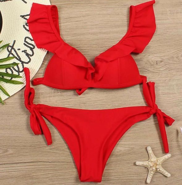 5 color plain ruffle ties side bikini women swimwear female swimsuit two-pieces bikini set bather bathing suit swim lady e1129ing
5 color plain ruffle ties side bikini women swimwear female swimsuit two-pieces bikini set bather bathing suit swim lady e1129ing