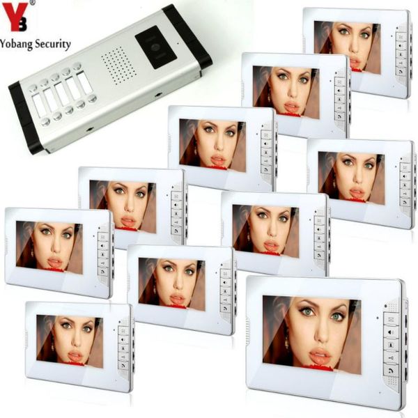 yobang security home visual intercom 7'inch monitor video doorbell speakerphone camera system for 10 unit apartment door phones
yobang security home visual intercom 7'inch monitor video doorbell speakerphone camera system for 10 unit apartment door phones
