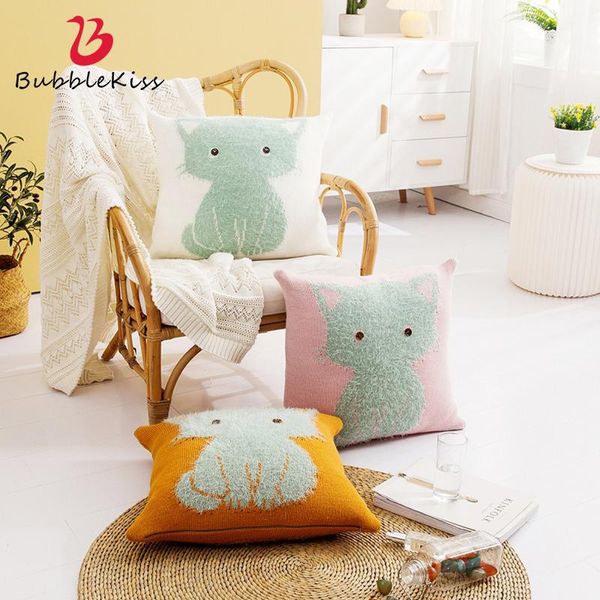 bubble kiss nordic knitting throw pillow case white flocking kitten pattern home pink square girl cute cover cushion/decorative
bubble kiss nordic knitting throw pillow case white flocking kitten pattern home pink square girl cute cover cushion/decorative