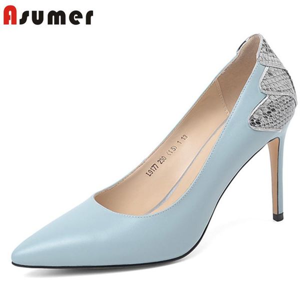 dress shoes asumer 2021 arrive spring summer single women pumps genuine leather elegant snake party wedding ladies, Black
dress shoes asumer 2021 arrive spring summer single women pumps genuine leather elegant snake party wedding ladies, Black