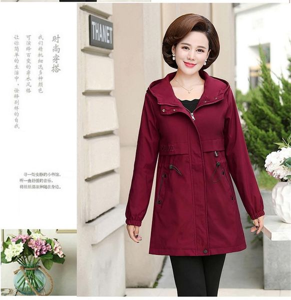 women's trench coats 2021 spring fall mother's jacket middle-aged women casual hooded coat fashion mid-length large size female wi, Tan;black
women's trench coats 2021 spring fall mother's jacket middle-aged women casual hooded coat fashion mid-length large size female wi, Tan;black