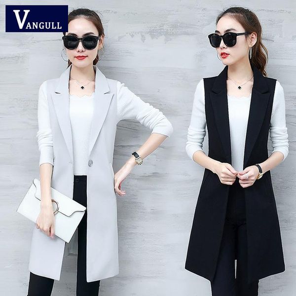women's vests vangull elegant suit vest women spring autumn sleeveless long jacket colete plus size 3xl blazer coat waistcoat, Black;white
women's vests vangull elegant suit vest women spring autumn sleeveless long jacket colete plus size 3xl blazer coat waistcoat, Black;white