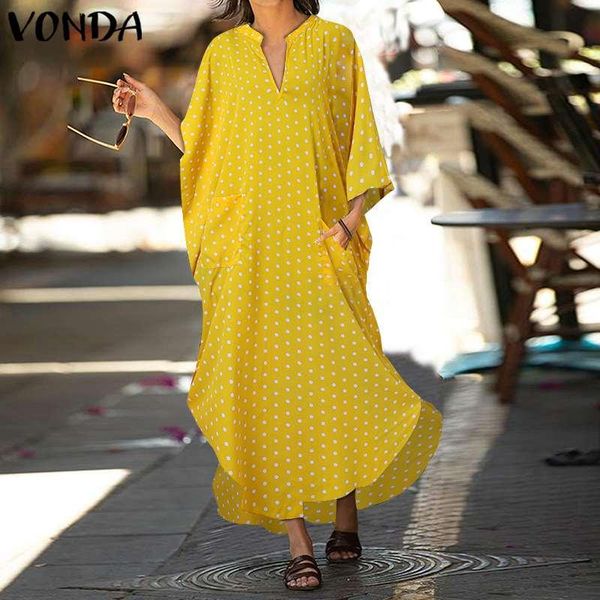 plus size women asymmetric sundress casual polka dot maxi dress loose summer kaftan with pockets vonda vestidos dresses, Black;gray
plus size women asymmetric sundress casual polka dot maxi dress loose summer kaftan with pockets vonda vestidos dresses, Black;gray