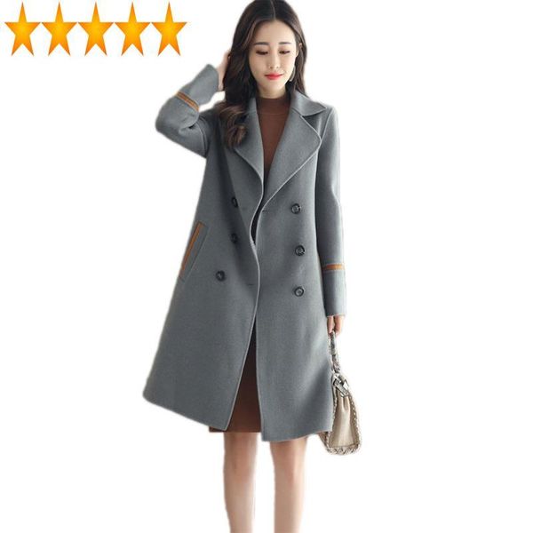 women's wool & blends 2021 abrigos mujer invierno blend long coat women elegant ladies outwear winter jacket casacos kj175, Black
women's wool & blends 2021 abrigos mujer invierno blend long coat women elegant ladies outwear winter jacket casacos kj175, Black