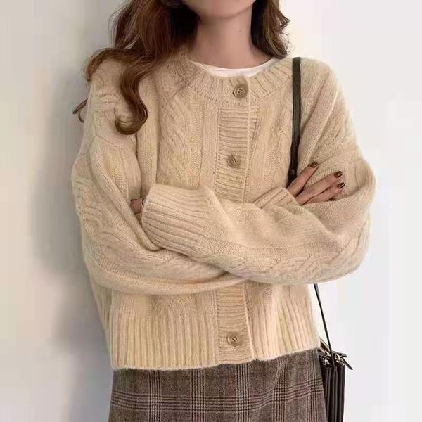 women's knits & tees korean single breasted knitted sweater cardigans women o-neck long sleeve vintage harajuku twisted jumpers loose, White
women's knits & tees korean single breasted knitted sweater cardigans women o-neck long sleeve vintage harajuku twisted jumpers loose, White