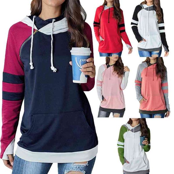 2019 new autumn and winter women's splicing hooded zipper long sleeve sweater 20258, Black
2019 new autumn and winter women's splicing hooded zipper long sleeve sweater 20258, Black