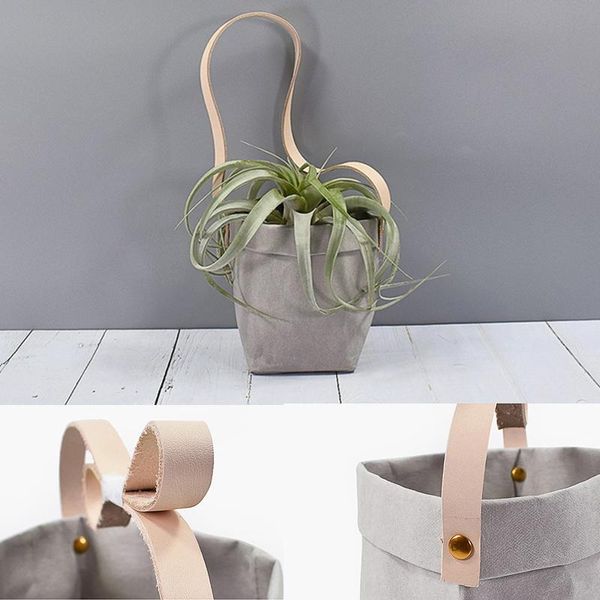 storage bags wall vase hanging basket washable kraft paper plant vegetable grow bag flower pot baby clothing toy organizer