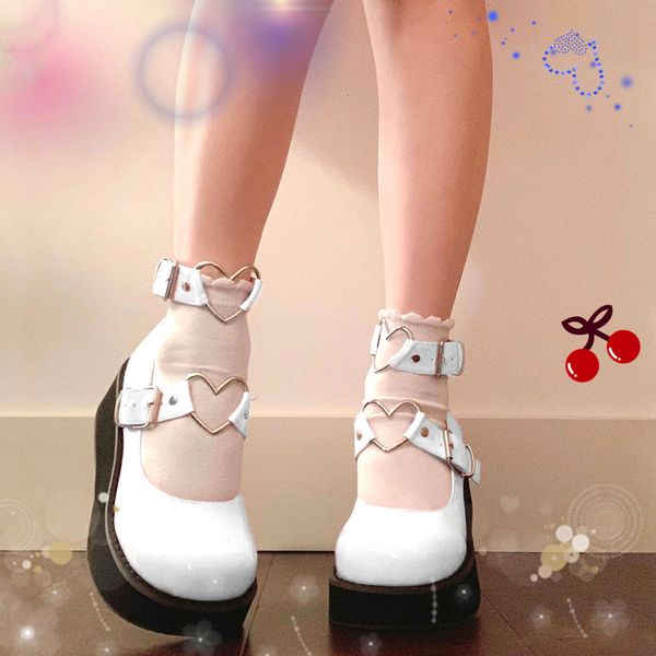 dress shoes 2021 large size 43 sweet lolita gothic style girls pink white heart decoration mary janes flats platform casual women, Black
dress shoes 2021 large size 43 sweet lolita gothic style girls pink white heart decoration mary janes flats platform casual women, Black