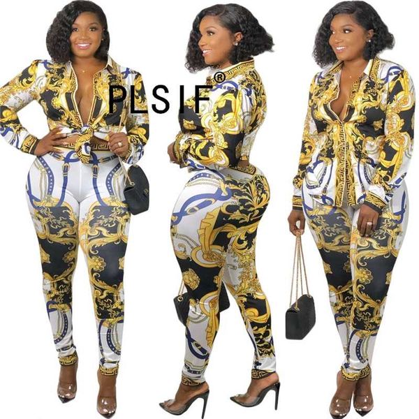 vintage style print women clothes set full sleeve shirt and pencil pants two piece vintage fashion suit 210930, White
vintage style print women clothes set full sleeve shirt and pencil pants two piece vintage fashion suit 210930, White