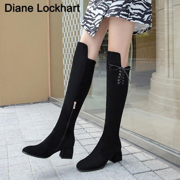 boots black flock over the knee for women lace up high heels bottes spring woman shoes winter women's long thigh botas
boots black flock over the knee for women lace up high heels bottes spring woman shoes winter women's long thigh botas