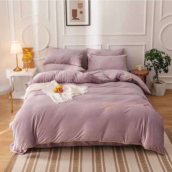 nordic winter crystal fleece 4-piece double faced warm and simple solid color thickened milk down set household bedding sets
nordic winter crystal fleece 4-piece double faced warm and simple solid color thickened milk down set household bedding sets