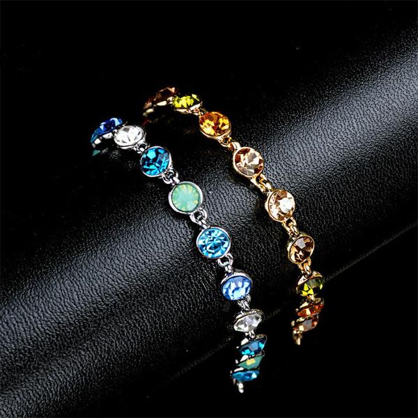 link, chain full rhinestone bracelet bangle women pink crystal beaded green stone female charms bracelets, Black
link, chain full rhinestone bracelet bangle women pink crystal beaded green stone female charms bracelets, Black