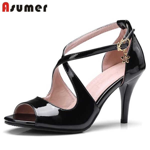 dress shoes asumer 2021 big size 33-45 women sandals peep toe buckle thin high heel party wedding summer woman, Black
dress shoes asumer 2021 big size 33-45 women sandals peep toe buckle thin high heel party wedding summer woman, Black
