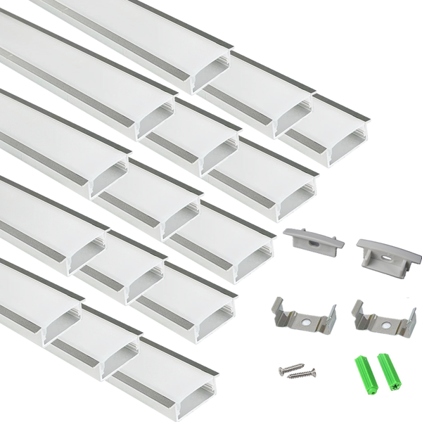strips 15-pack 6.56ft 2m collar shape led strip channel diffuser,w30*h10mm dual tape light recessed aluminium profile with milky cover
strips 15-pack 6.56ft 2m collar shape led strip channel diffuser,w30*h10mm dual tape light recessed aluminium profile with milky cover