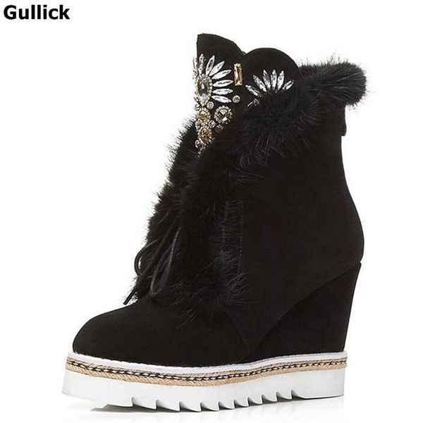 boots fashion crystal embellished corss-tied zipper wedge women short plush suede ankle snow casual platform, Black
boots fashion crystal embellished corss-tied zipper wedge women short plush suede ankle snow casual platform, Black