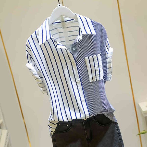 women's jackets short sleeve striped shirt women fashion 2021 summer casual blouse 7vwg, Black;brown
women's jackets short sleeve striped shirt women fashion 2021 summer casual blouse 7vwg, Black;brown