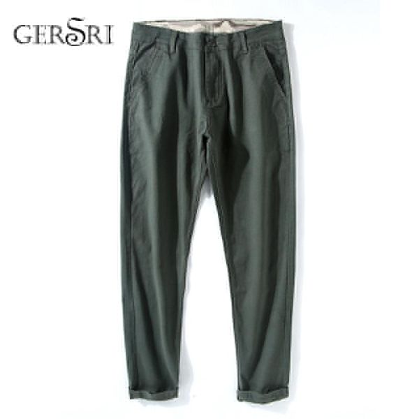 gersri men's ninth pants pure cotton trousers mens outside pencil joggers autumn spring young korean male plus size, Black 
gersri men's ninth pants pure cotton trousers mens outside pencil joggers autumn spring young korean male plus size, Black