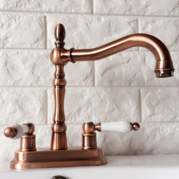 bathroom sink faucets antique red copper 4" centerset brass kitchen vessel two holes basin swivel faucet dual handles water tap arg049
bathroom sink faucets antique red copper 4" centerset brass kitchen vessel two holes basin swivel faucet dual handles water tap arg049