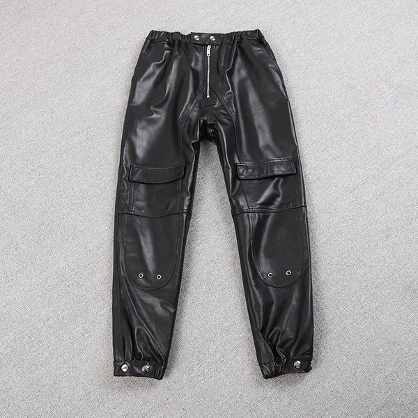 women's pants & capris real leather multiple pockets elastic waist genuine sheep female was thin with f2093, Black;white
women's pants & capris real leather multiple pockets elastic waist genuine sheep female was thin with f2093, Black;white
