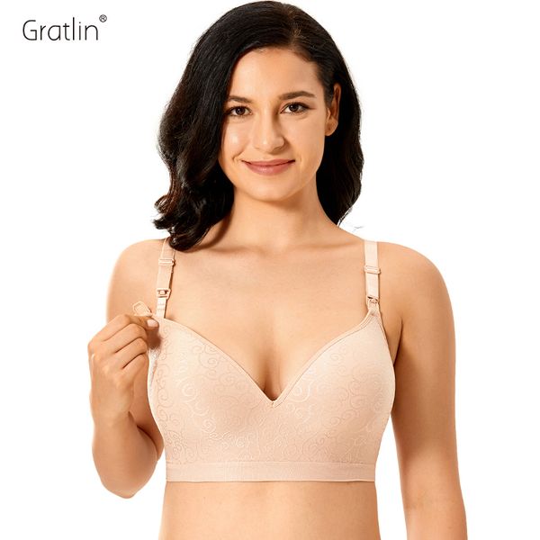 gratlin women's jacquard seamless wireless full coverage maternity nursing bra 210318, White
gratlin women's jacquard seamless wireless full coverage maternity nursing bra 210318, White